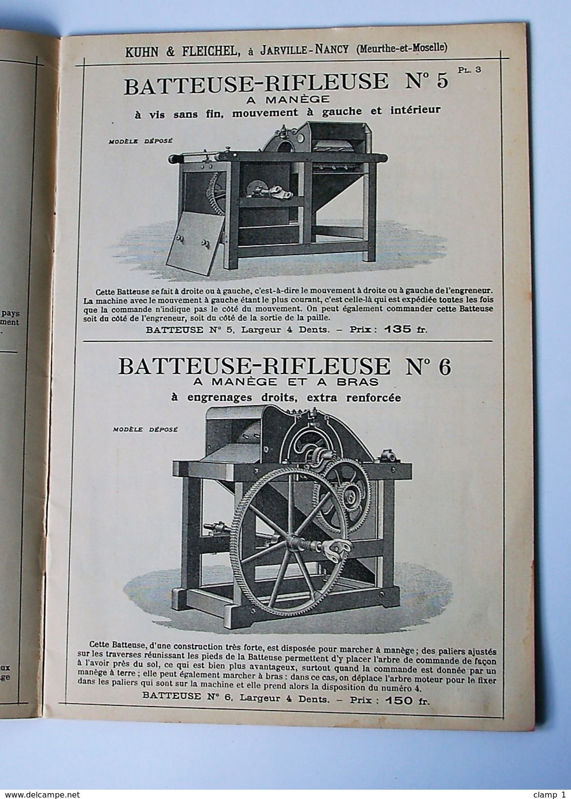 CATALOGUE  FABRIQUE DE MACHINES AGRICOLES KUHN ET FLEICHEL CONSTRUCTEUR A JARVILLE PRES NANCY TARIF 1905 - Publicités