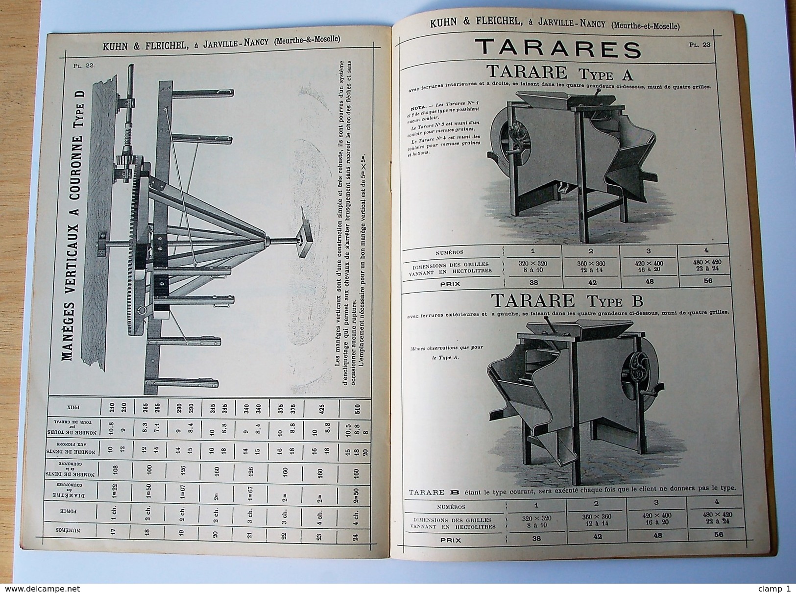 CATALOGUE  FABRIQUE DE MACHINES AGRICOLES KUHN ET FLEICHEL CONSTRUCTEUR A JARVILLE PRES NANCY TARIF 1905 - Publicités