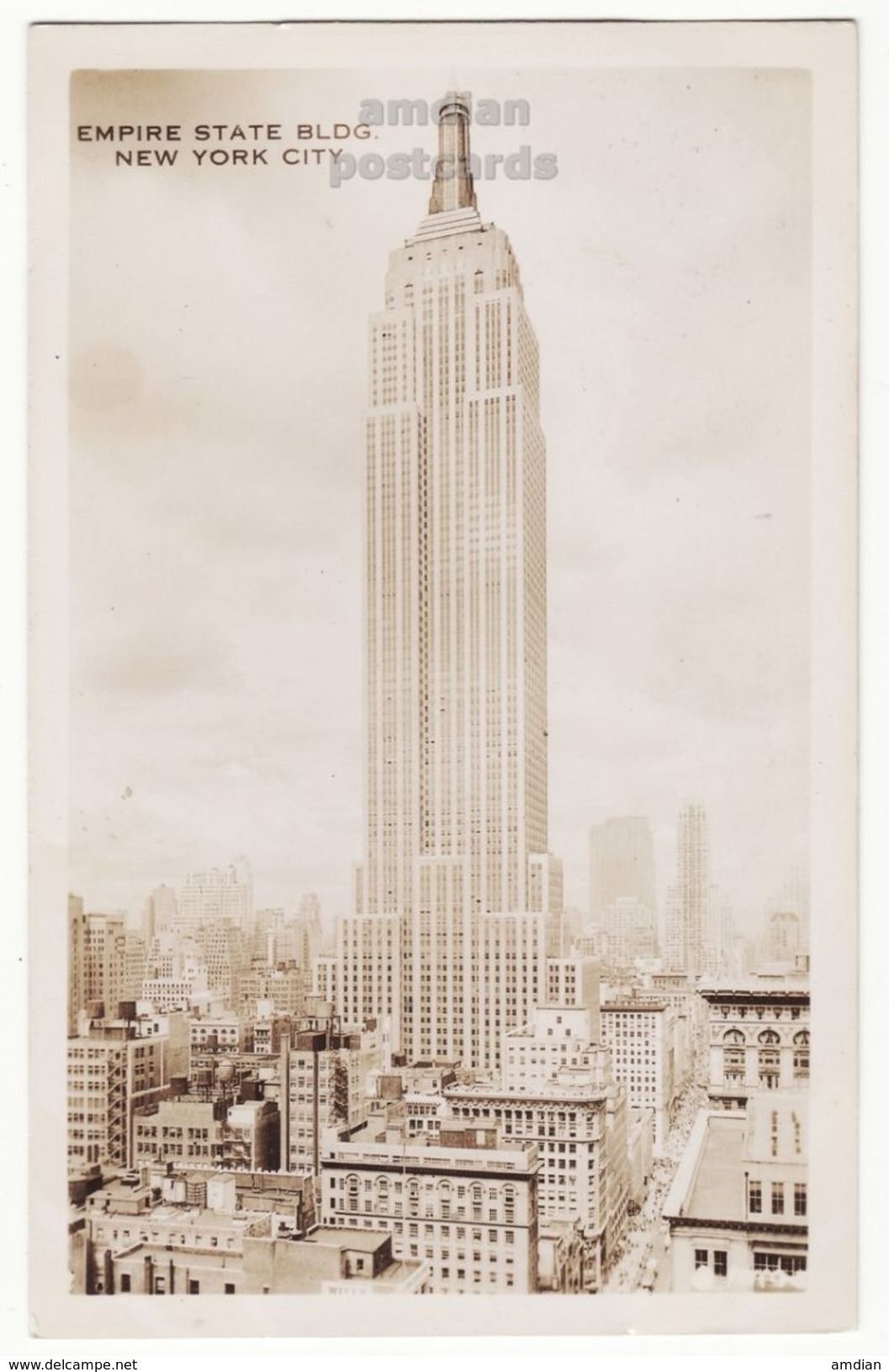 New York City NY Empire State Building C1930s Foto Seal RPPC Vintage Real Photo Postcard - Empire State Building