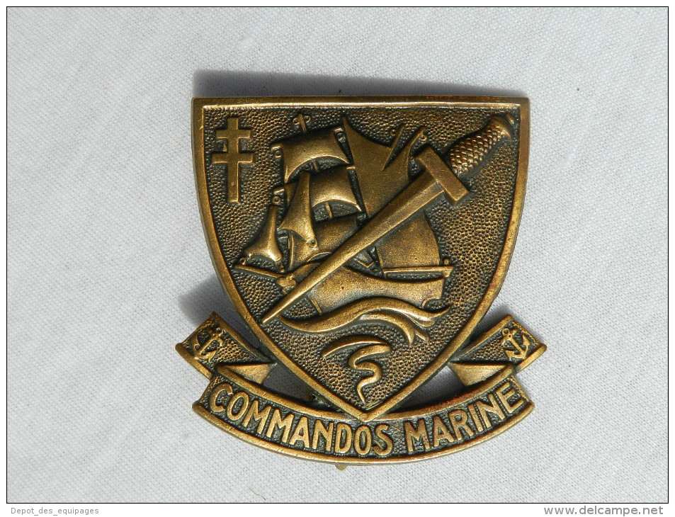 COMMANDO MARINE : INSIGNE BERET  : A.B. M.CHAUVET 1943  .......... #.2 - Marine