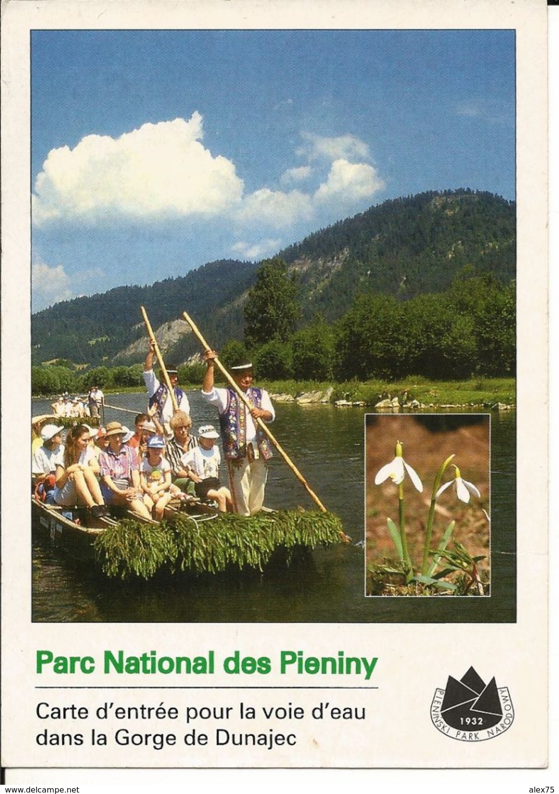 POLOGNE -- PARC NATIONAL DES PIENINY -- Carte D'entrée Pour La Voie D'eau Dans La Gorge De Dunajec -- - Europe