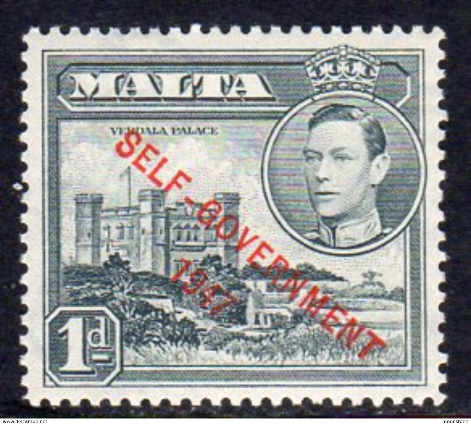 Malta GVI 1948-53 New Constitution Overprints, 1d Grey, MNH SG 236a (A) - Malte