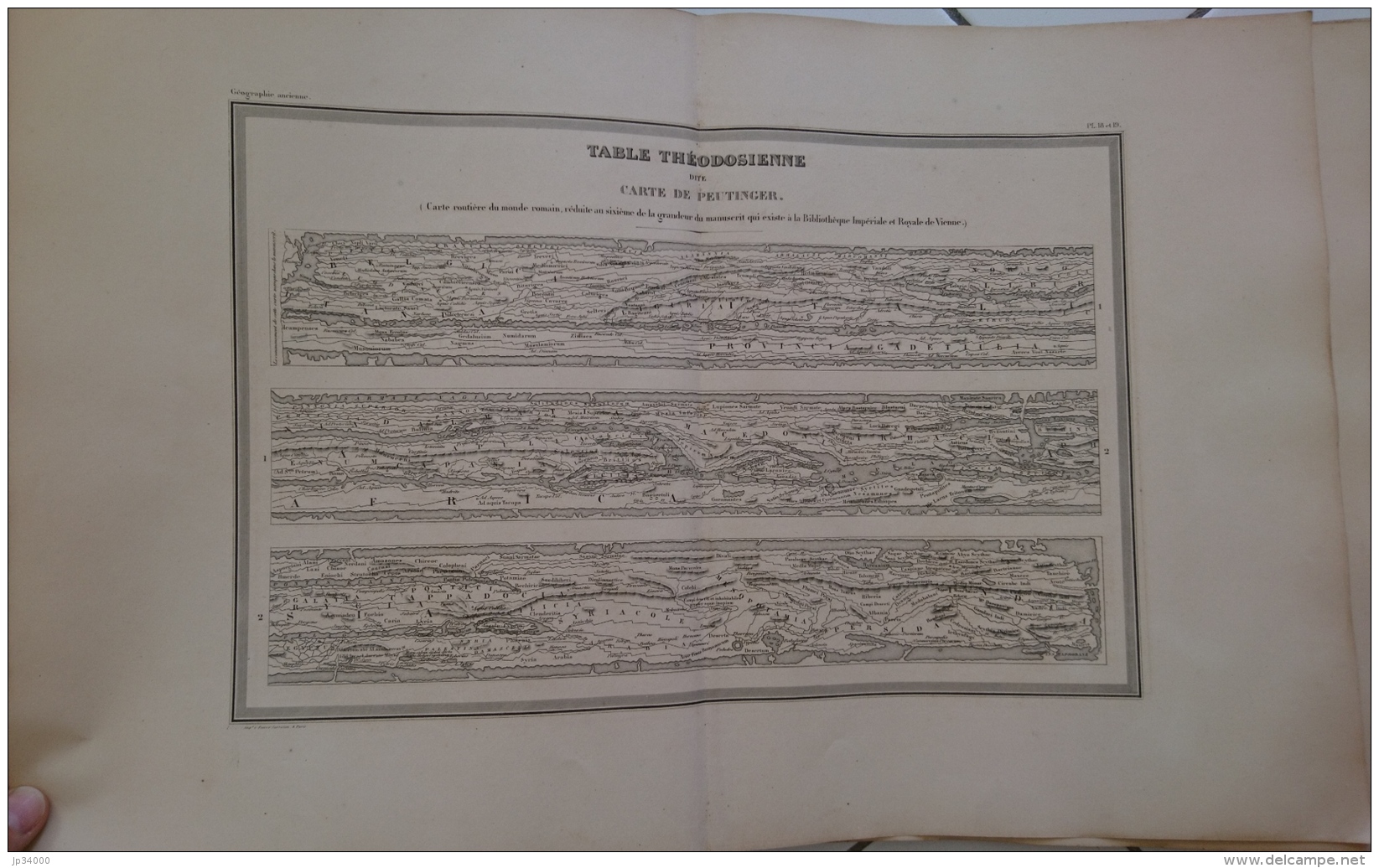 CARTE GEOGRAPHIQUE ANCIENNE: TABLE THEODOSIENNE Dite CARTE DE PEUTINGER - Cartes Géographiques