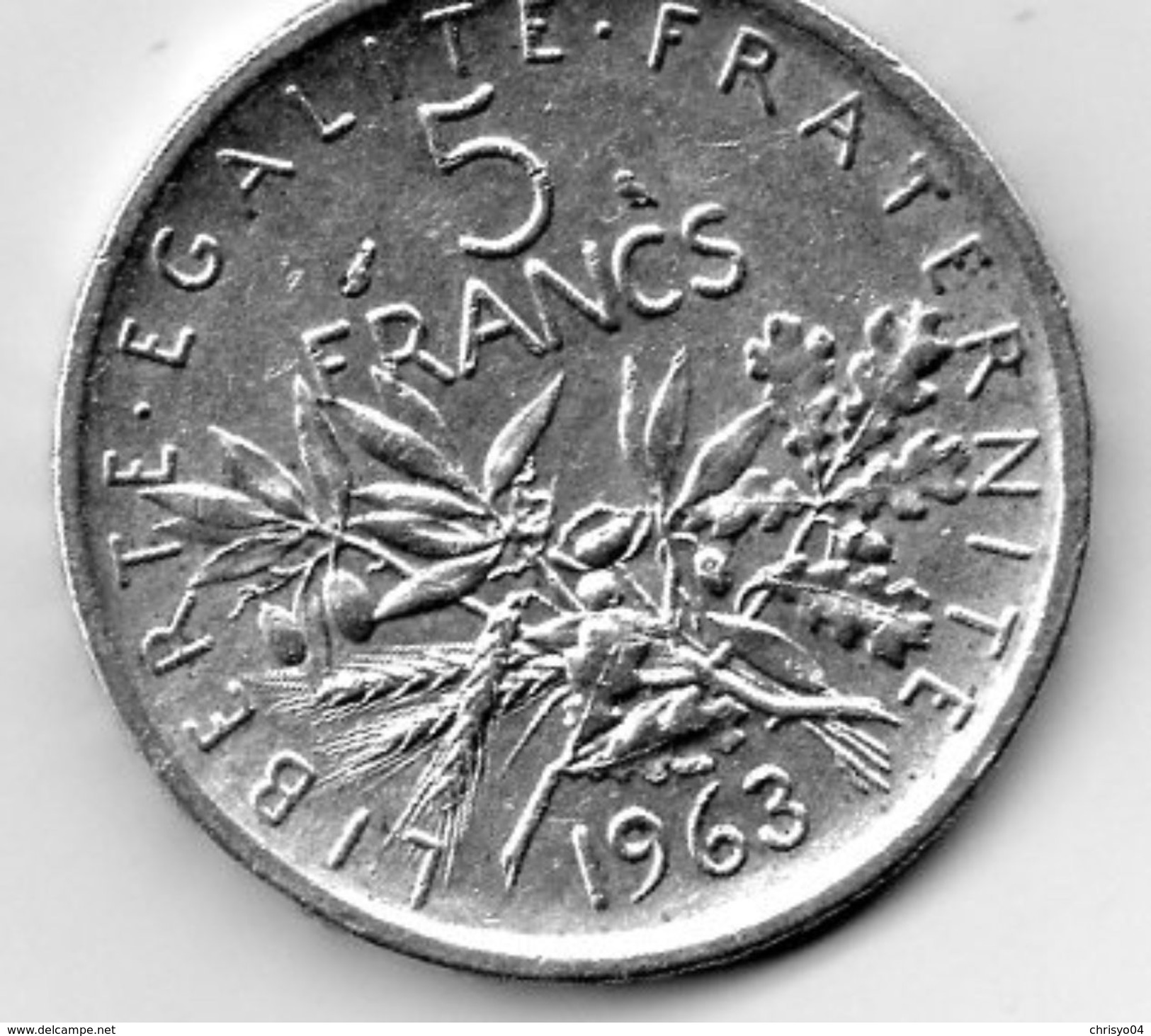 76Dg   Monnaie Française Argent De 5 Francs De 1963 - Autres & Non Classés