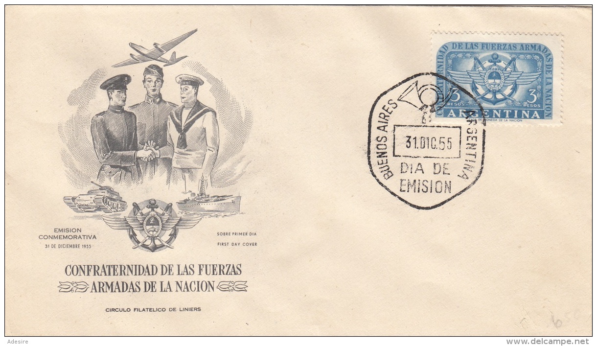 ARGENTINIEN 1955 - 3 Pesos Sondermarke Auf Erstagbrief - FDC