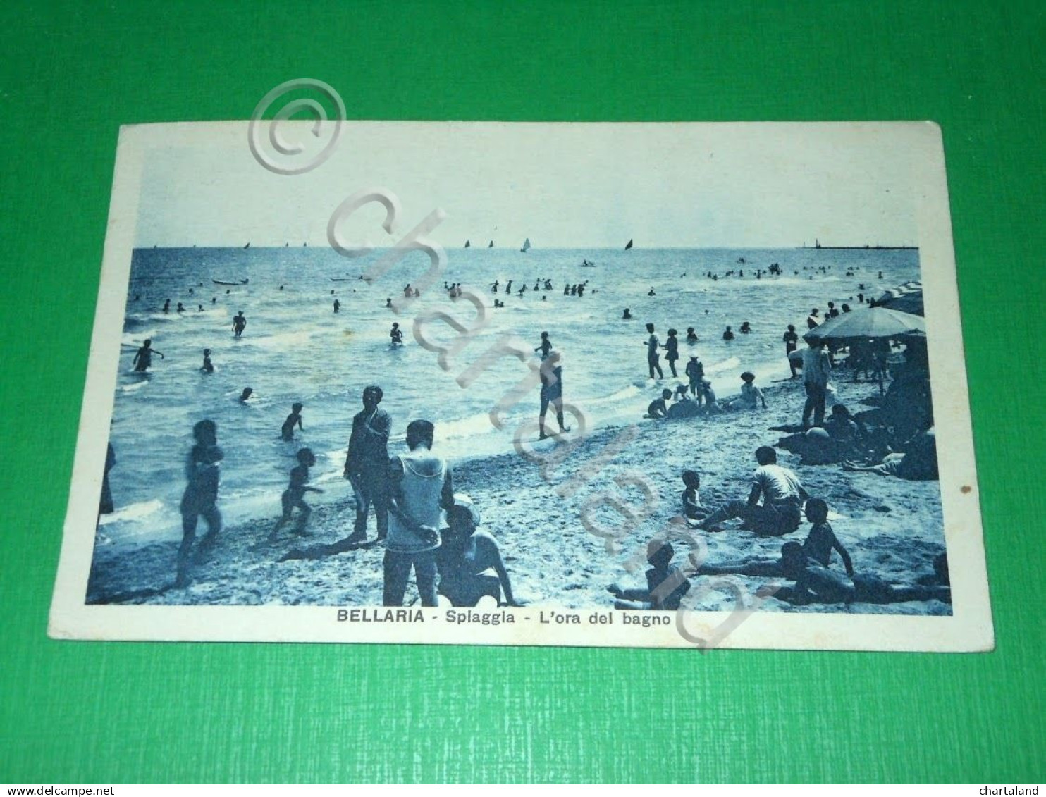 Cartolina Bellaria - Spiaggia - L' Ora Del Bagno 1930 - Rimini