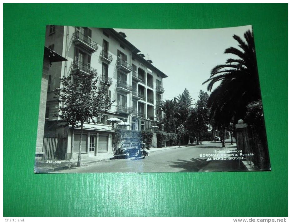 Cartolina Bordighera - Via Romana - Albergo Bristol 1966 - Imperia