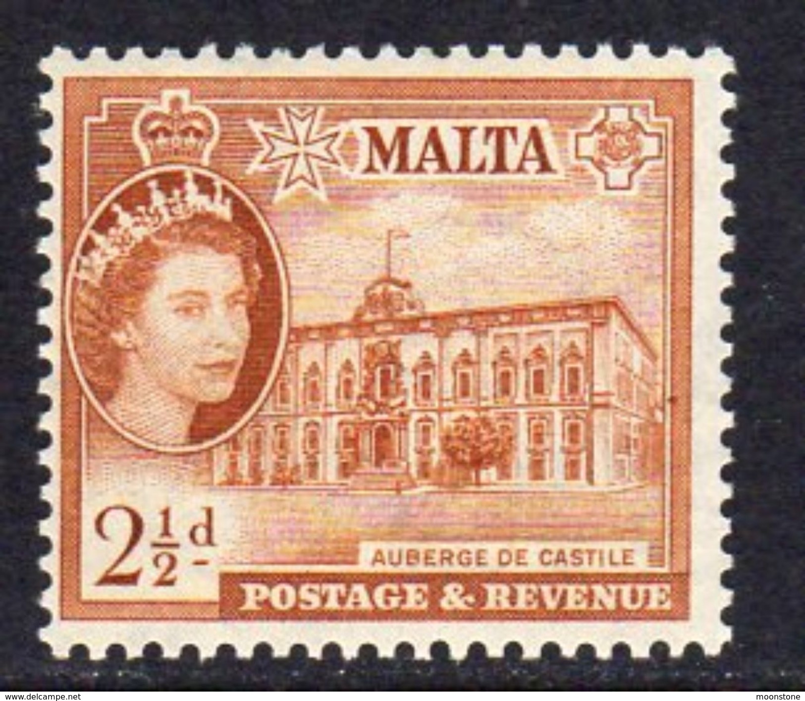 Malta 1956-8 2½d Definitive, Auberge De Castile, MNH SG 271 (A) - Malte