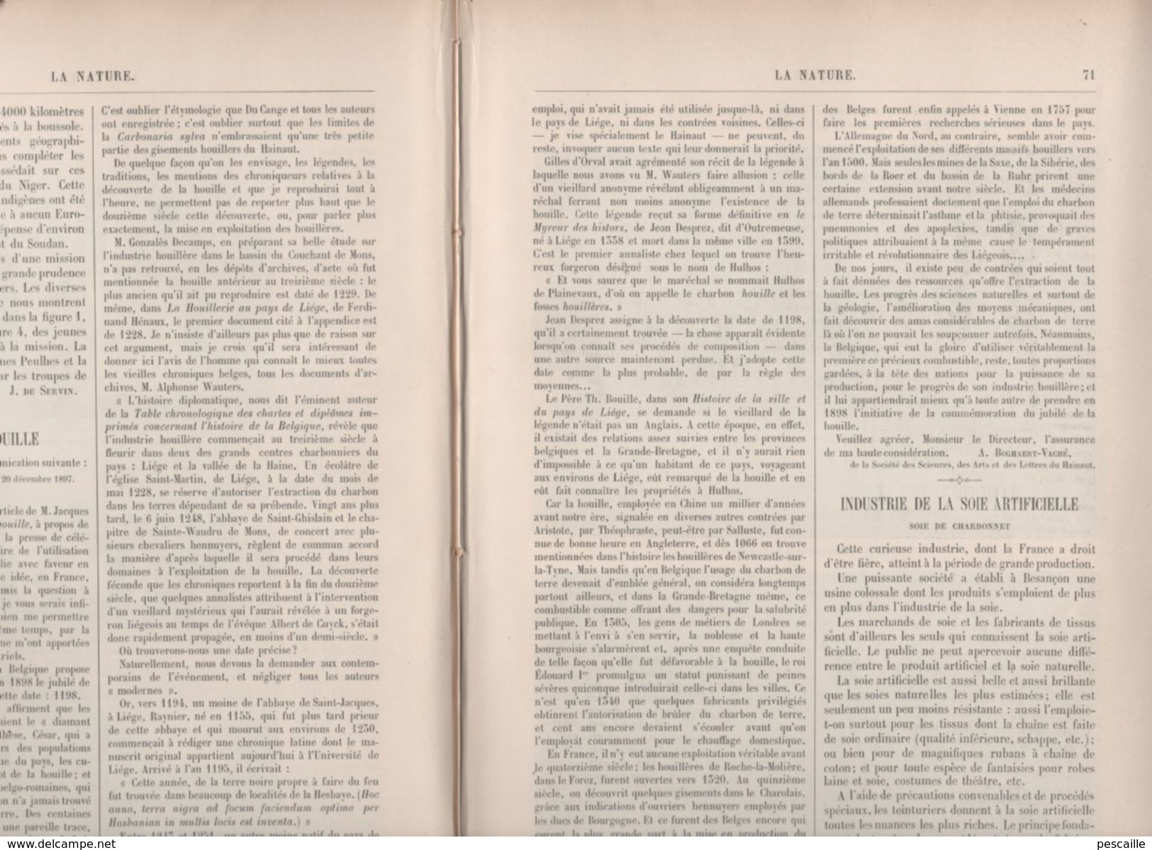 LA NATURE 01 01 1898 - AEROSTATION - MISSION VOULET Burkina Faso - SOIE DE CHARDONNET BESANCON - CONGRES GEOLOGIE RUSSIE - 1850 - 1899