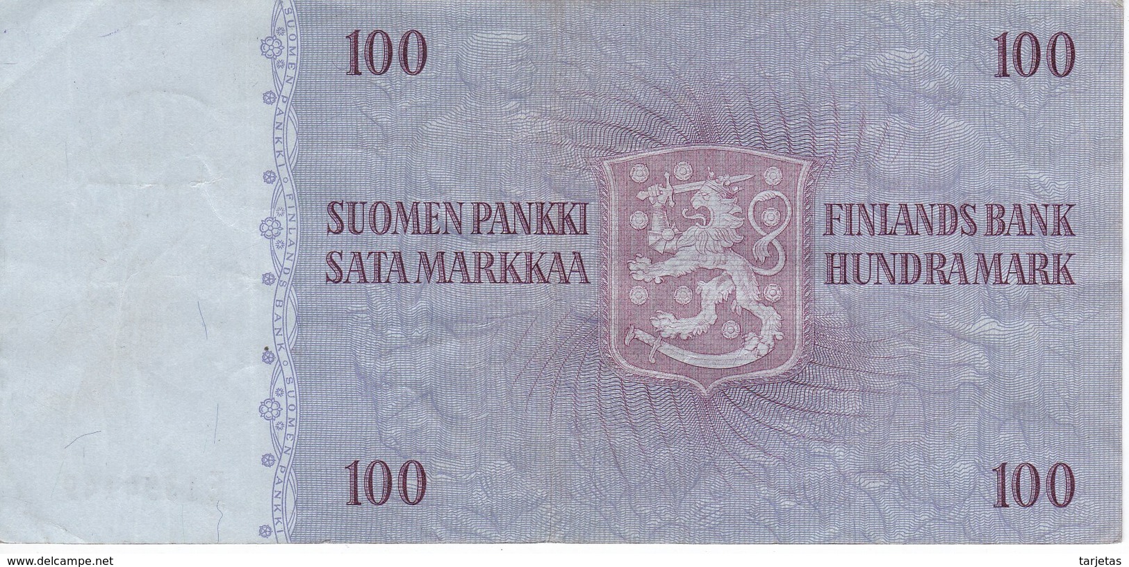 BILLETE DE FINLANDIA DE 100 MARKKAA DEL AÑO 1963 EN CALIDAD MBC (VF)  (BANKNOTE) - Finlandia