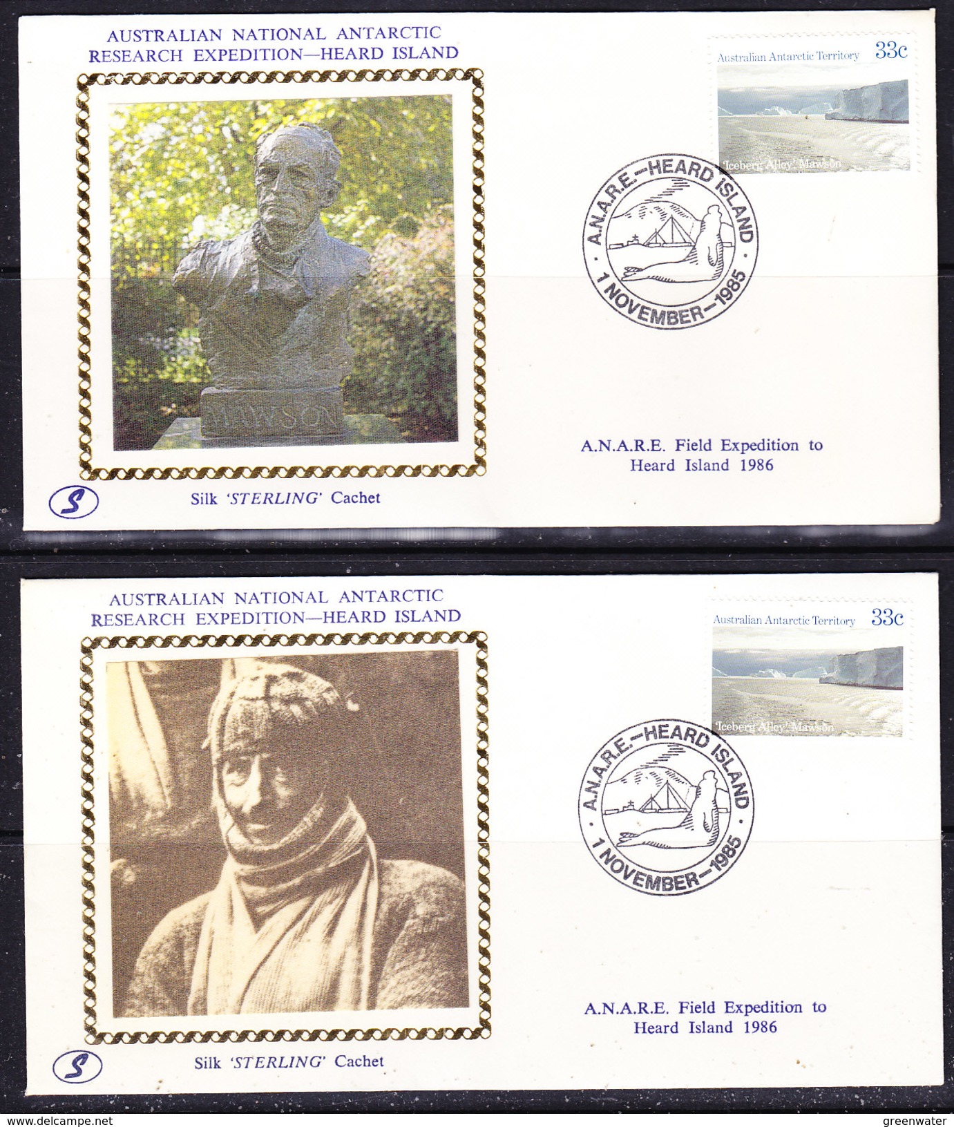 AAT 1986 Anare Field Expedition To Heard Island 1986 4 Covers "SILK" (F6526) - Lettres & Documents
