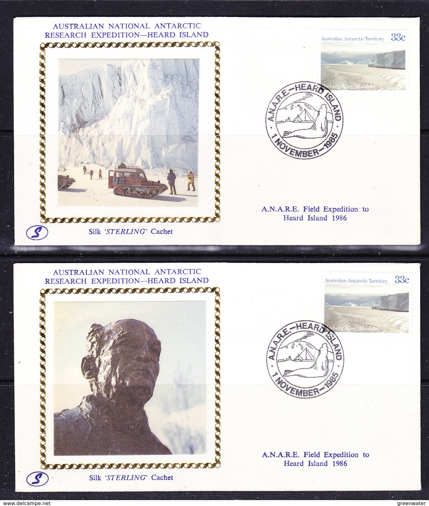 AAT 1986 Anare Field Expedition To Heard Island 1986 4 Covers "SILK" (F6526) - Lettres & Documents