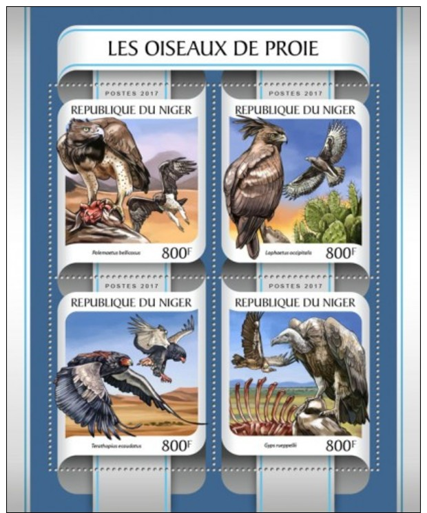 Z08 NIG17210a NIGER 2017 Birds Of Prey MNH ** Postfrisch - Niger (1960-...)