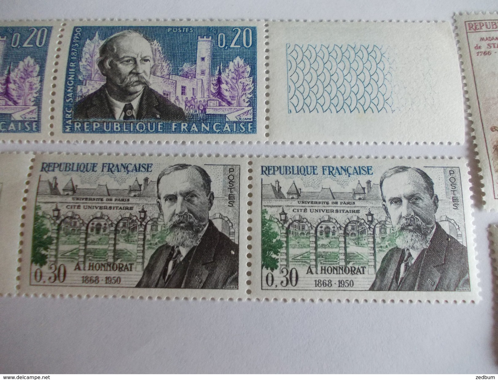 TIMBRE France Traité Des Pyrénées Stael Sangnier Honnorat Valeur 2.10 &euro; N°YT 1269 1271 1223 Et 1277 - Unused Stamps