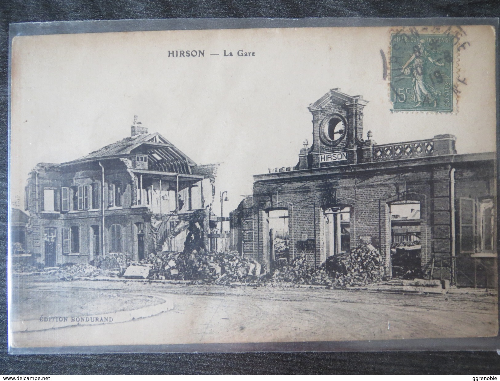 02 - AISNE - HIRSON La GARE En Ruine Détruite Par Les Bombardements Edition Bondurand - Guerre 1914 1918 10/08/1919 RARE - Hirson