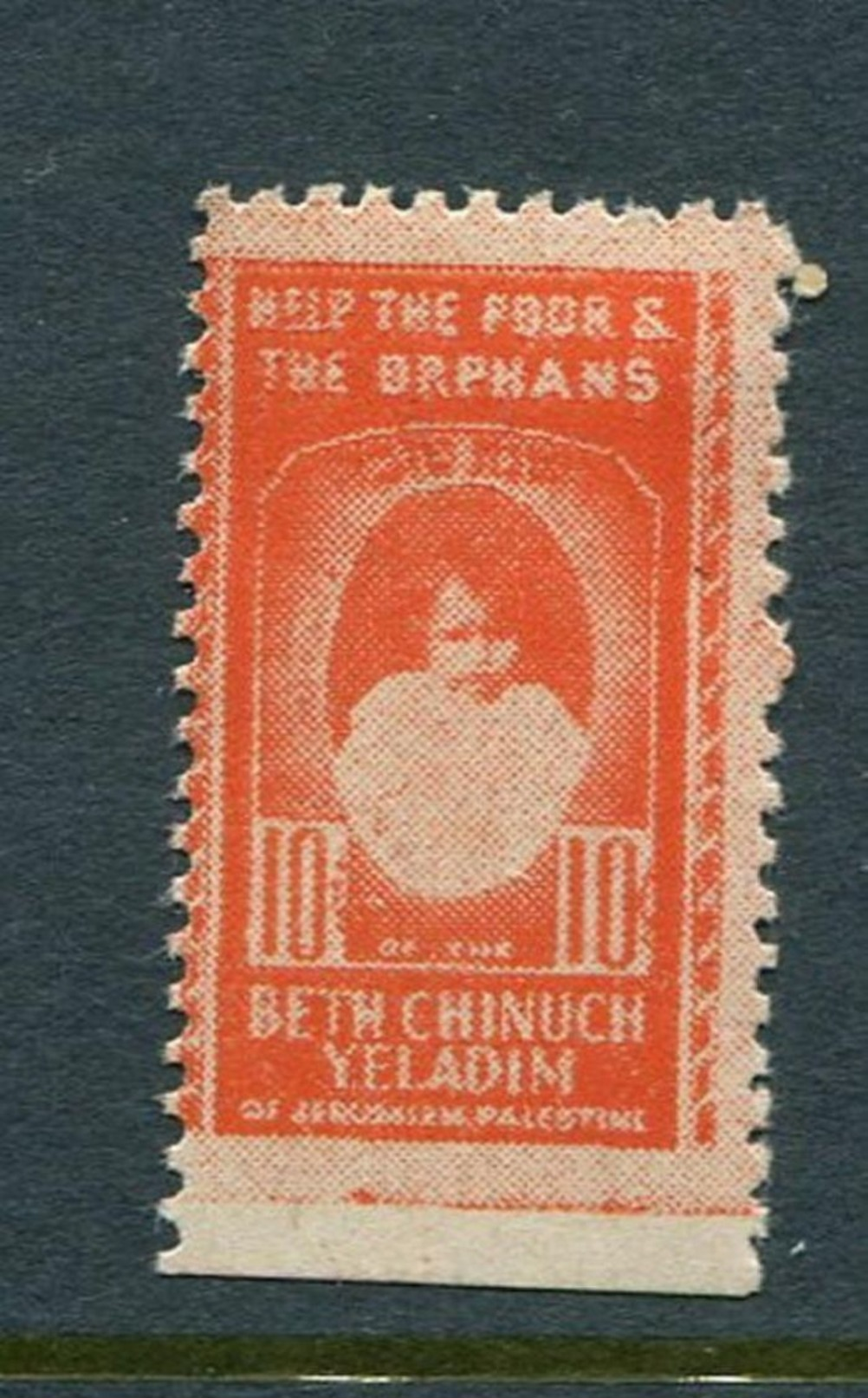 Help The Poor And The Orphans Beth Chinuch Yeladim Seal/ Reklamemarke Poster Stamp Vignette Hinged 3/4 X 1 1/4" - Erinofilia