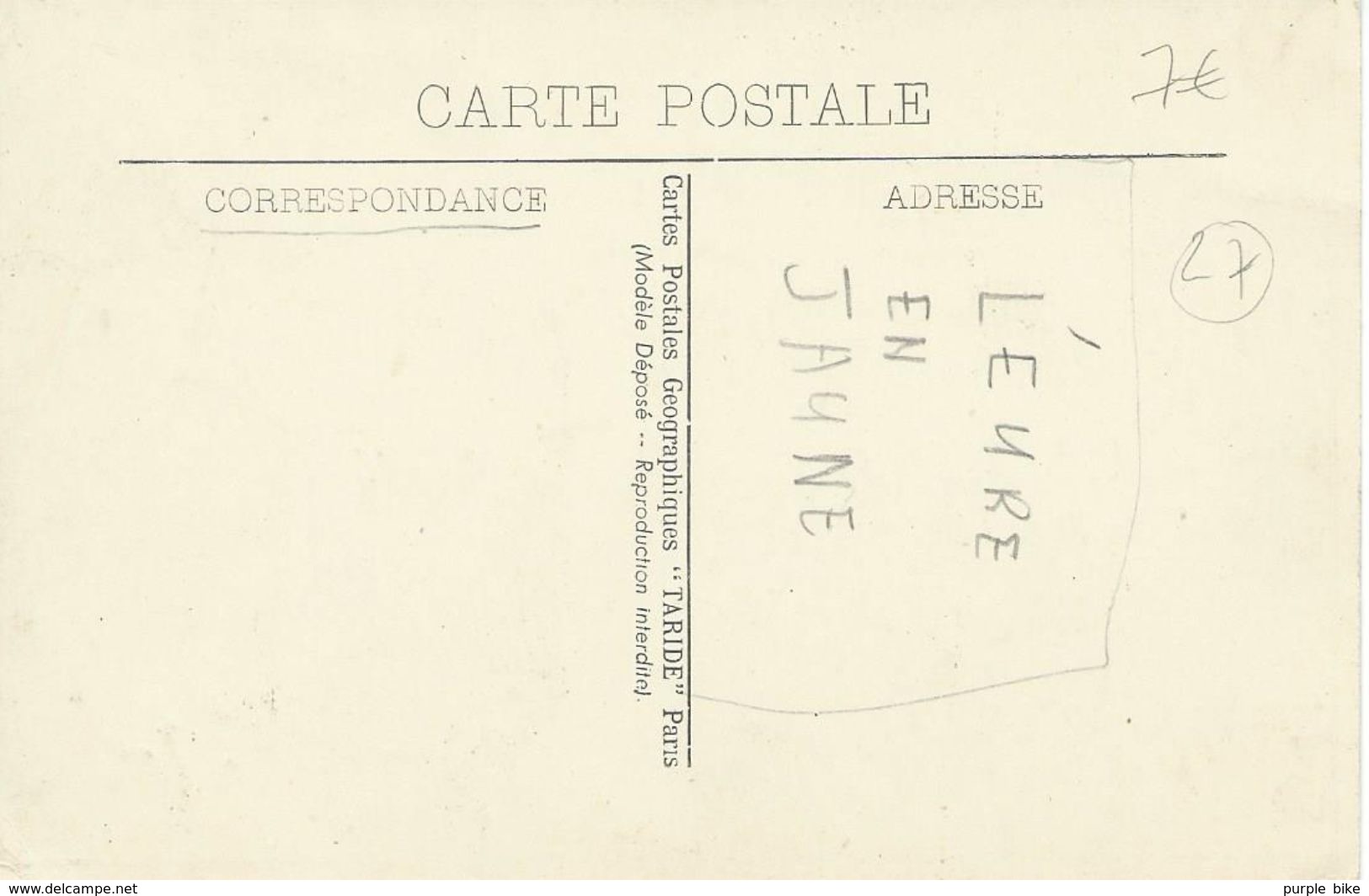 27 Eure Département De L'Eure Cartes Taride Paris CPA Carte Département TBE - Autres & Non Classés