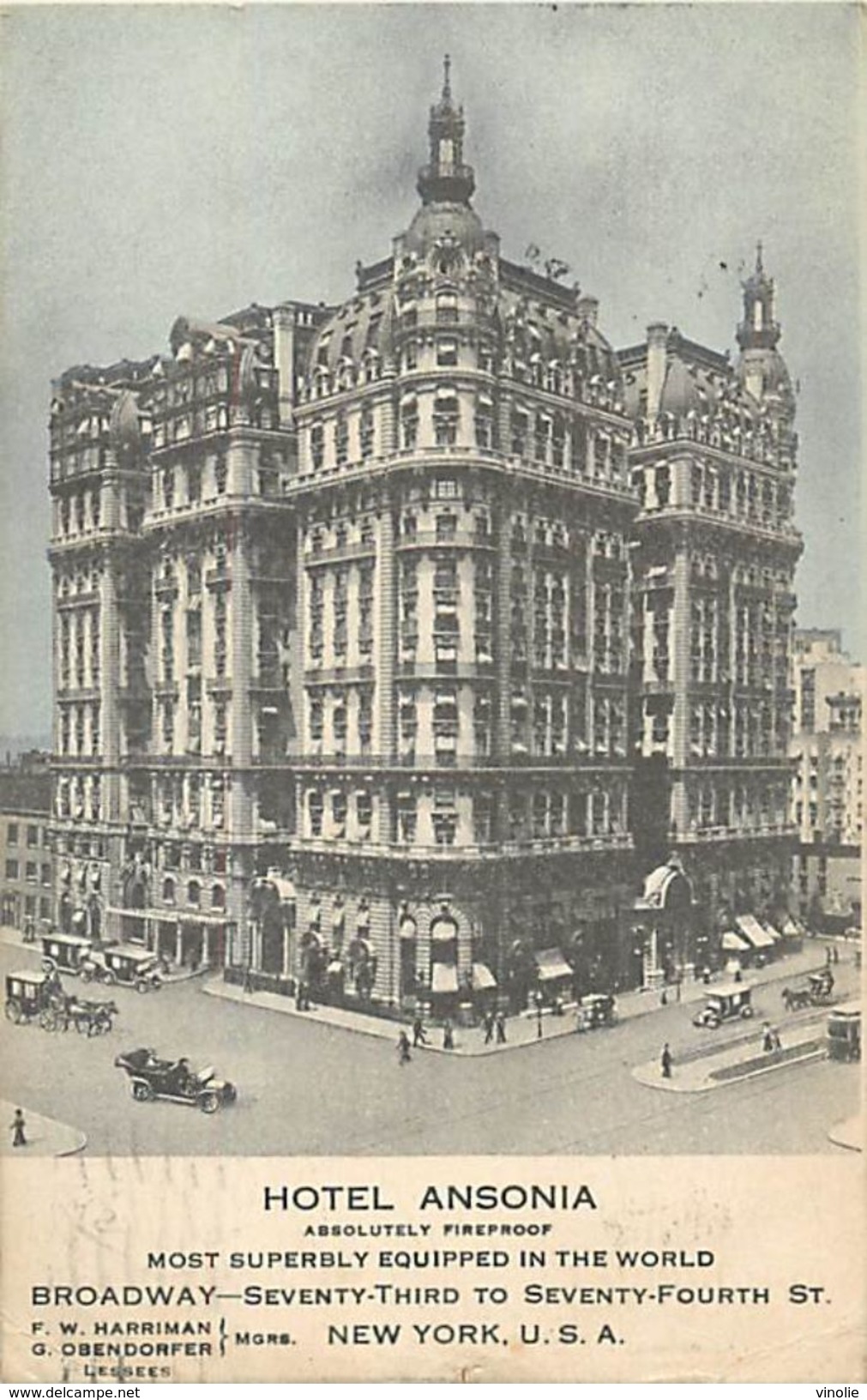 A-17.6710 :  HOTEL ANSONIA  BRODWAY NEW-YORK - Cafés, Hôtels & Restaurants