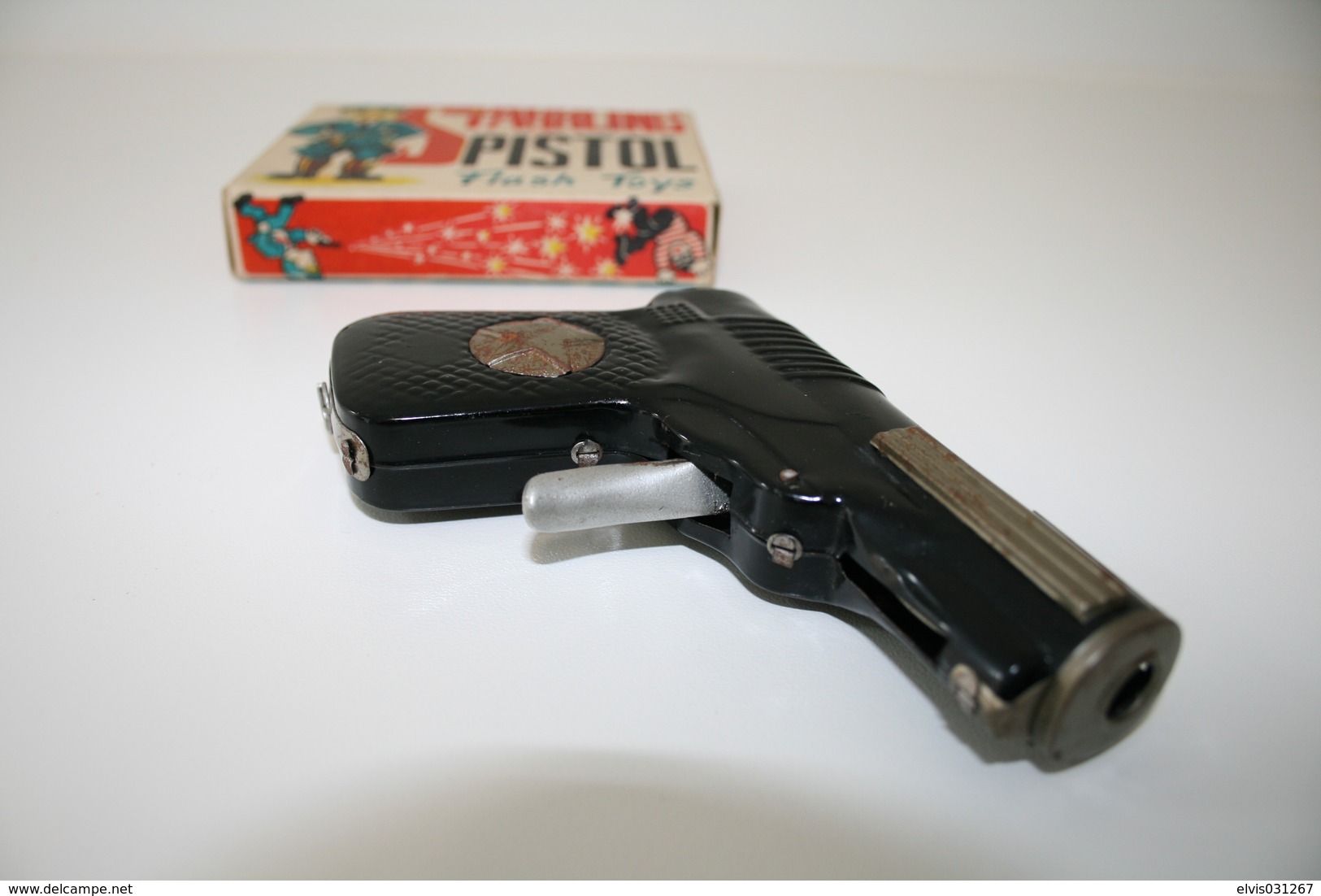 Vintage TOY GUN : MODERN TOYS - L=12cm - 1950-60s - Keywords : Cap Gun - Cork Gun - Rifle - Revolver - Pistol - Tin - Decorative Weapons