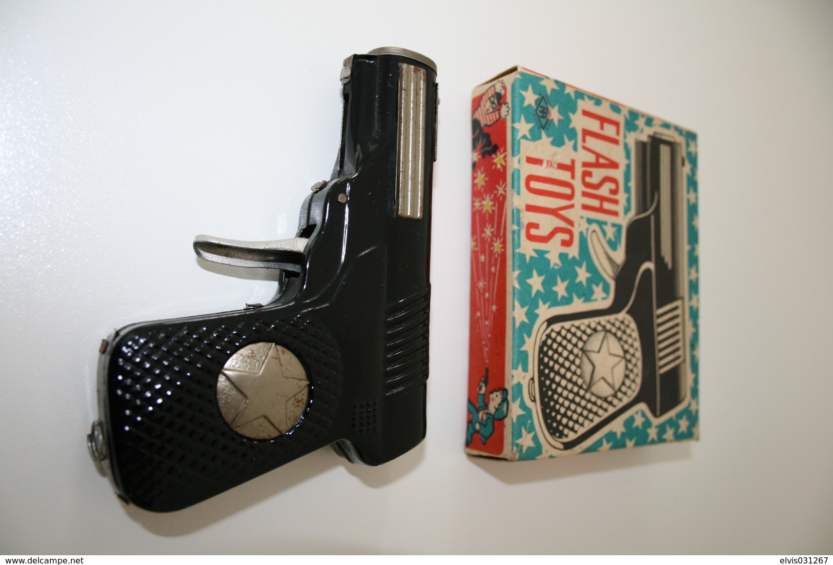 Vintage TOY GUN : MODERN TOYS - L=12cm - 1950-60s - Keywords : Cap Gun - Cork Gun - Rifle - Revolver - Pistol - Tin - Decotatieve Wapens