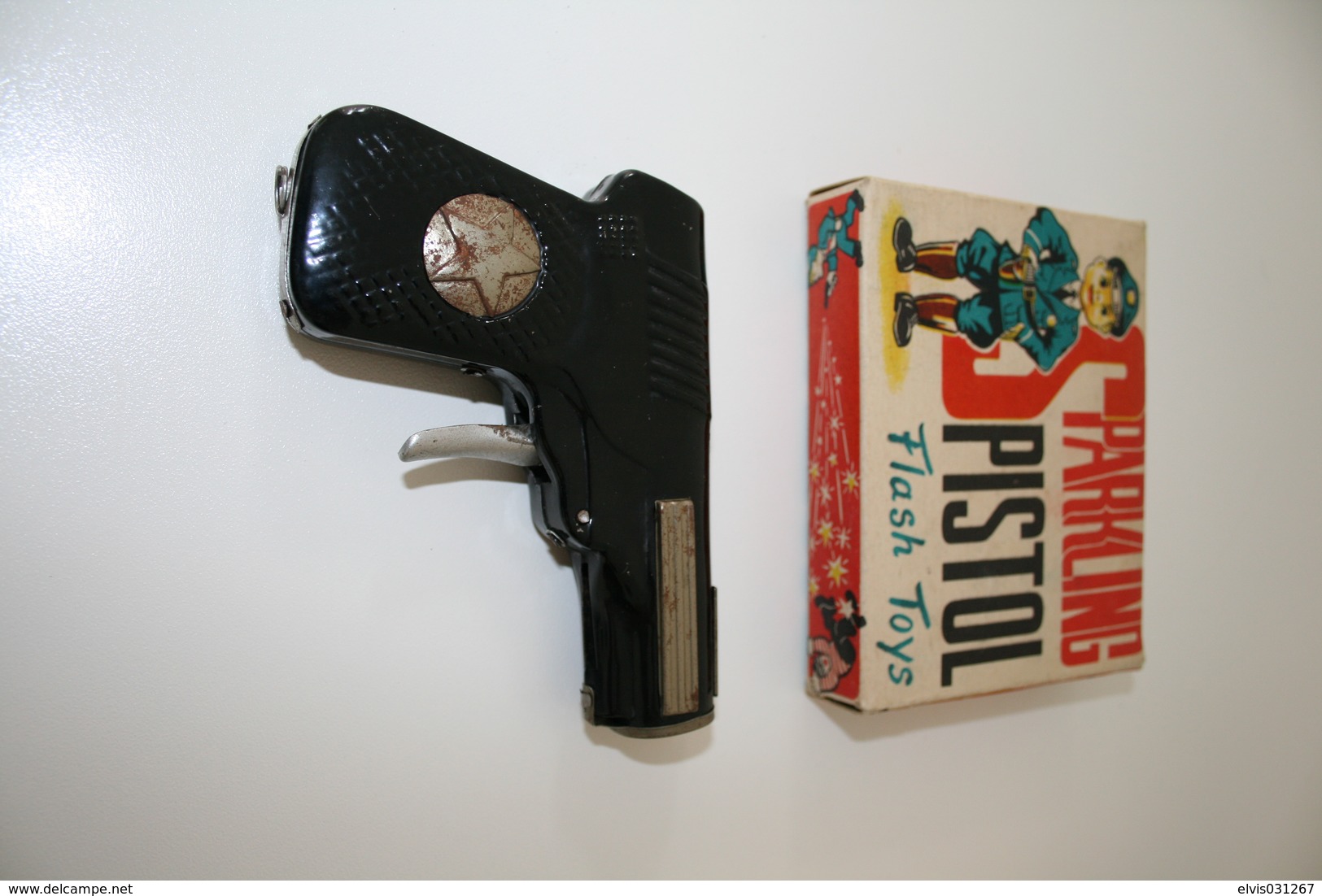 Vintage TOY GUN : MODERN TOYS - L=12cm - 1950-60s - Keywords : Cap Gun - Cork Gun - Rifle - Revolver - Pistol - Tin - Armes Neutralisées