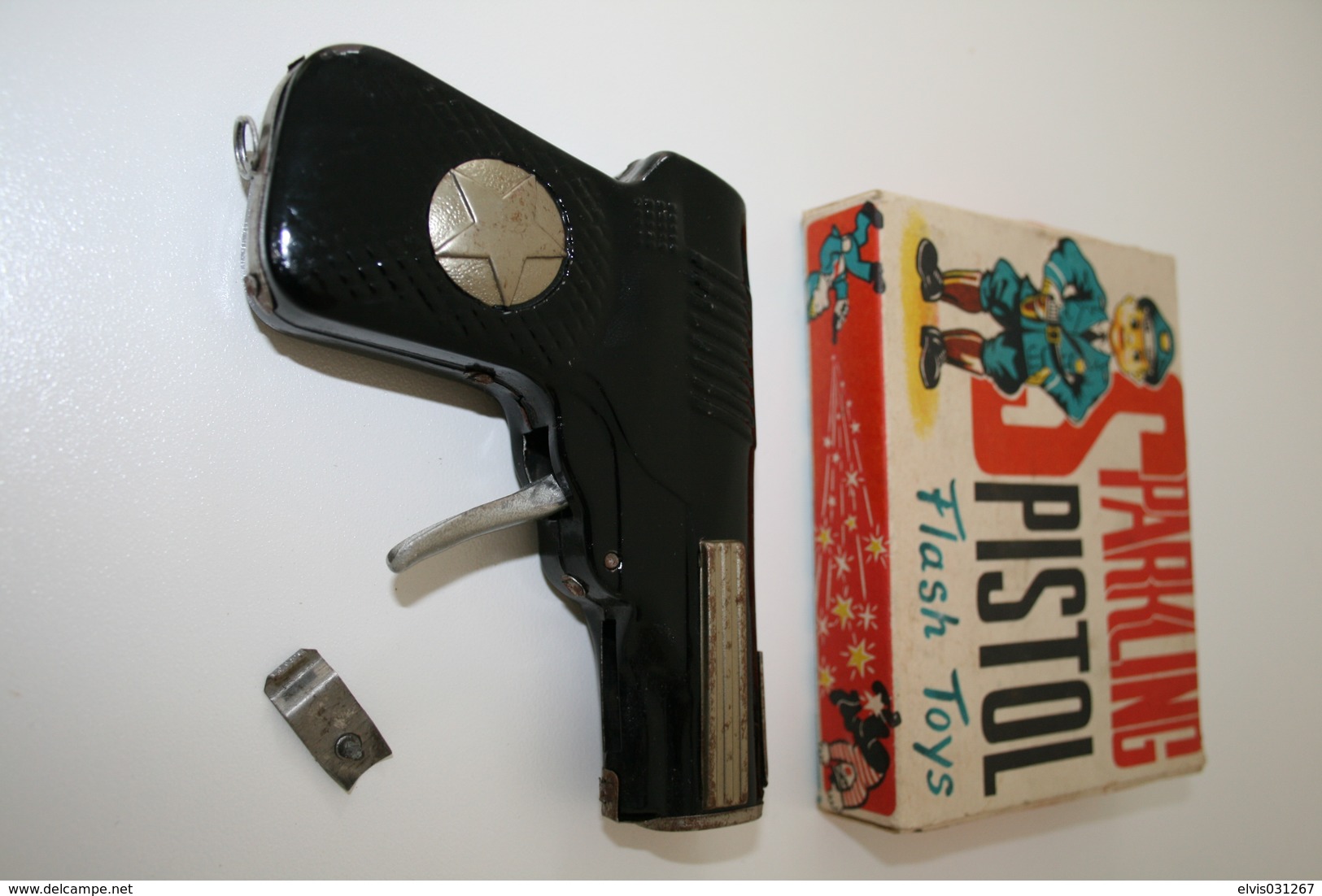 Vintage TOY GUN : MODERN TOYS - L=12cm - 1950-60s - Keywords : Cap Gun - Cork Gun - Rifle - Revolver - Pistol - Tin - Decotatieve Wapens