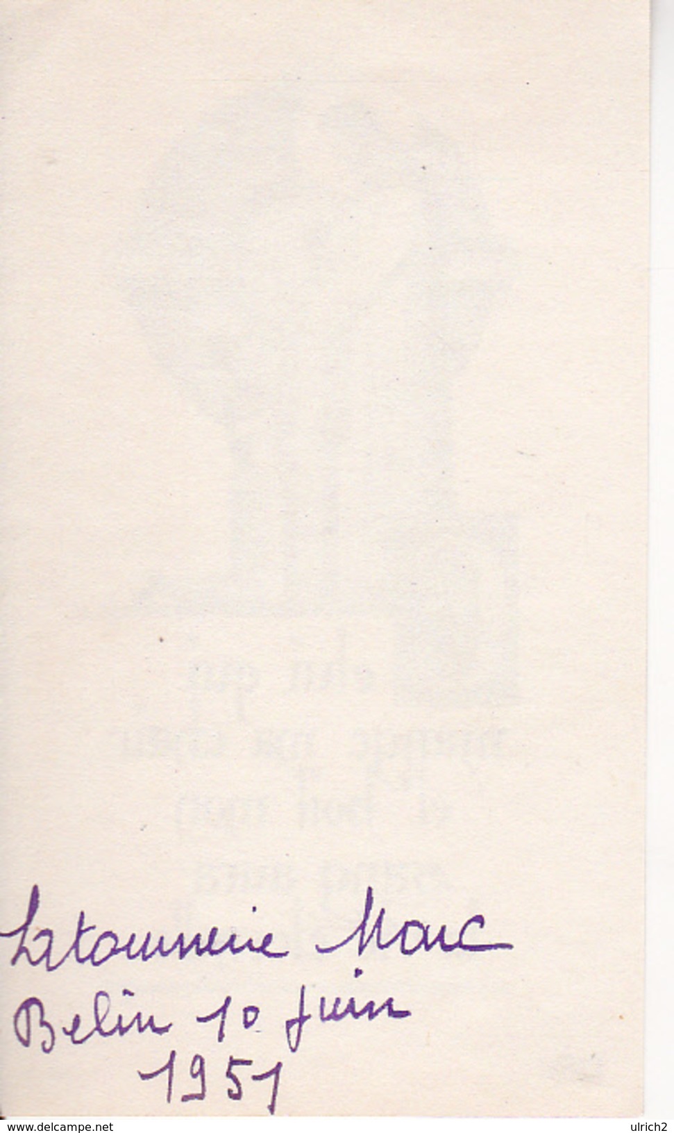 Andachtsbild - Image Pieuse - Communion - Jesus - Belin - 1951 - 6*11cm (29429) - Andachtsbilder