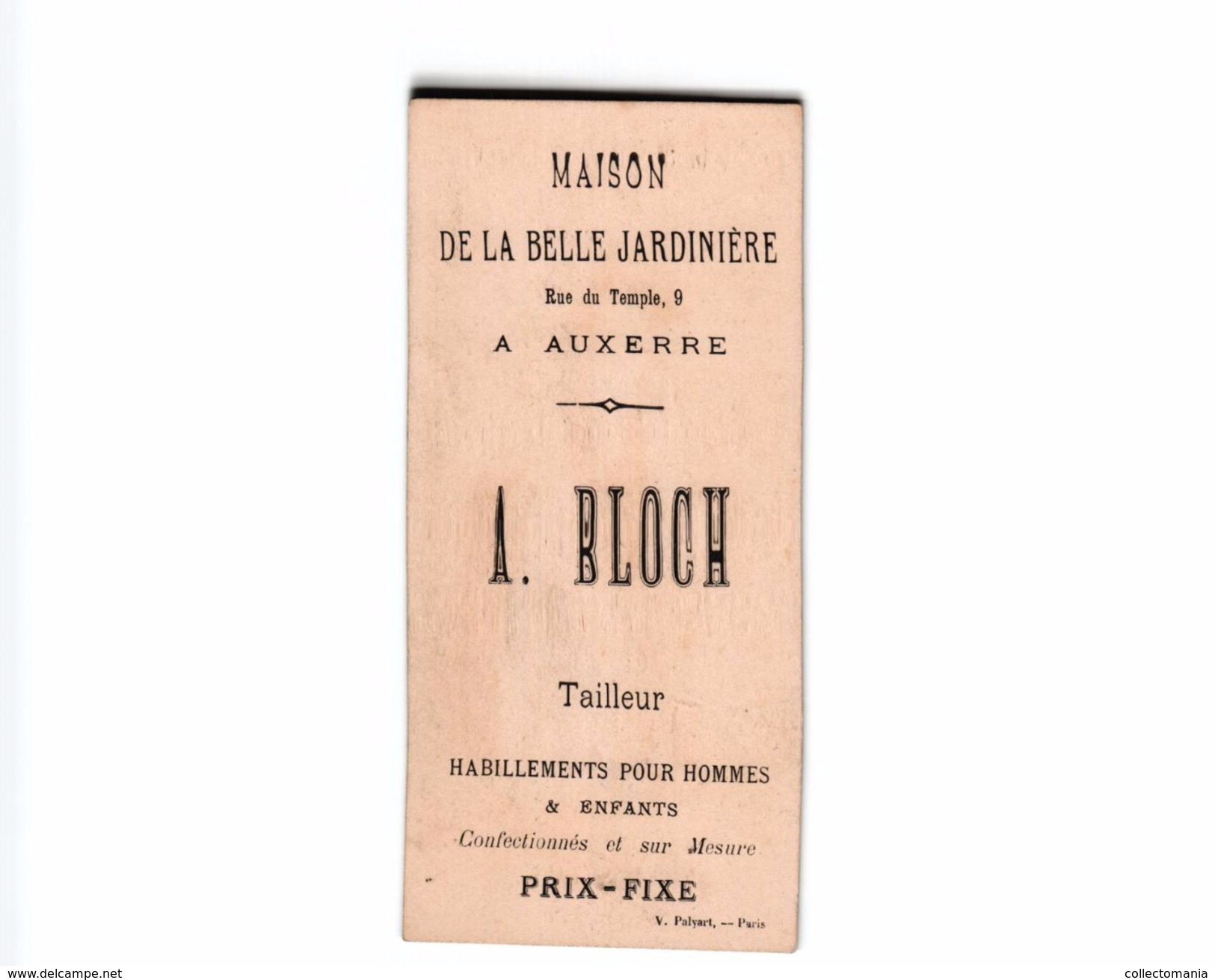 8 cartes SERIE compl.  litho chromos c1890, BLOCH à AUXERRE, Belle JARDINIERE impr PALYART - Tres Bien,  cartes de table