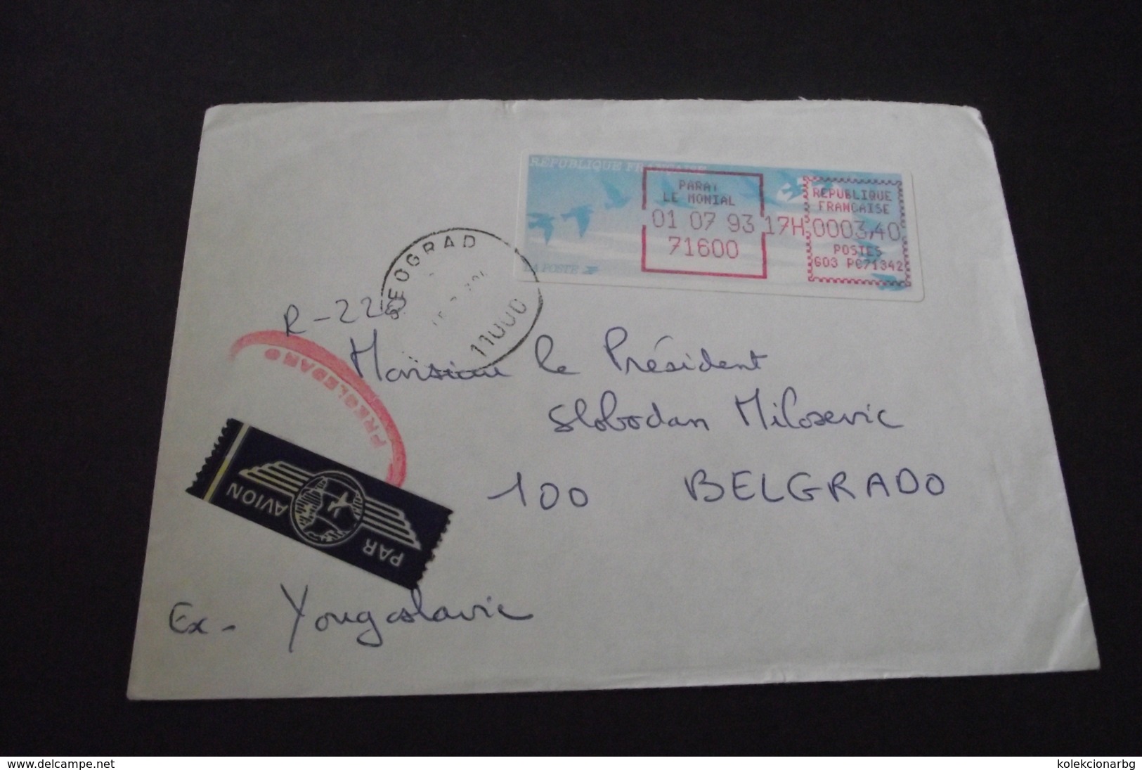 572. Letter Sent To Slobodan Milosevic With Censored Seal - Covers & Documents