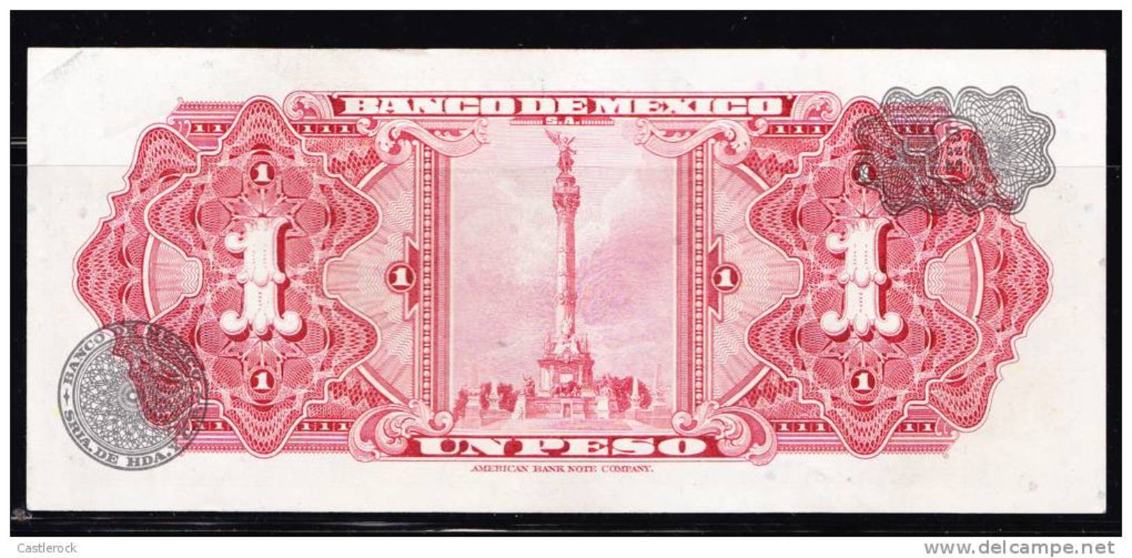 RT)BANKNOTE MEXICO: $ 1 PESO CALENDAR AZTECA 20 , 1959 UNC - Mexico