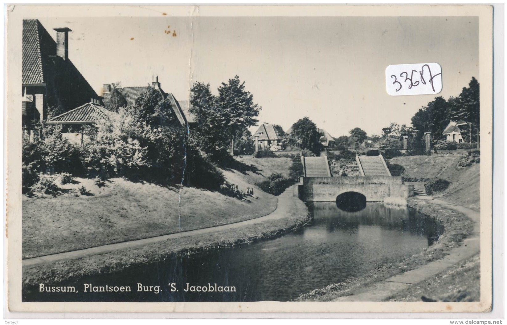 CPM ( Carte Photo)-33687-Pays Bas - Bussum - Plantsoen Burg. S' Jacobplaan ( Pli)-Envoi Gratuit - Bussum