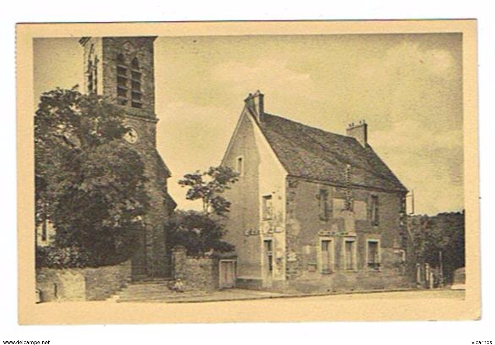 CPA 78 AUFFARGIS L'église Et La Poste - Auffargis