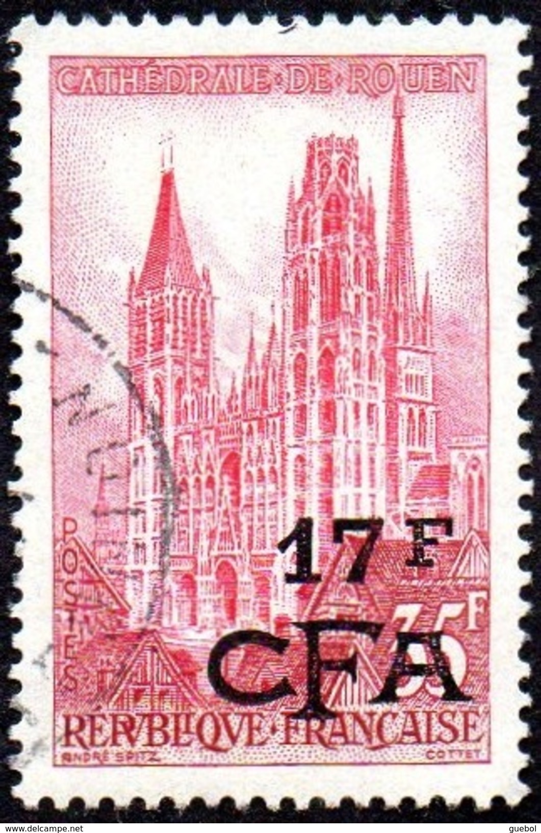 Réunion Obl. N° 338 - Cathédrale De Rouen - Gebraucht