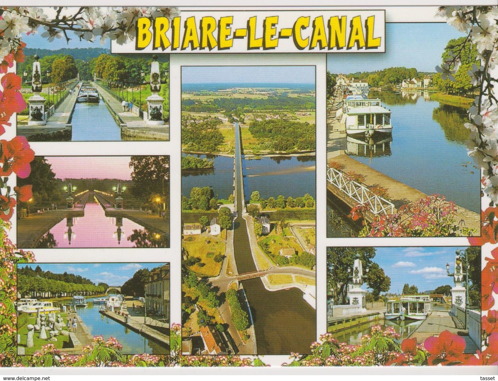 Lot De 2 CPM : Infrastructures Naviguables  Pont Briare Le Canal + Canal Du Nivernais - Houseboats