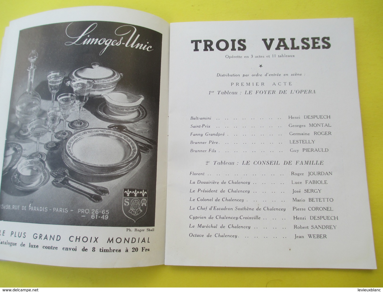 Programme/Théatre Municipal De La Gaité Lyrique/Trois Valses/Opérette/Marchand-Willemetz-Straus/Paris /1952  PROG152 - Programma's