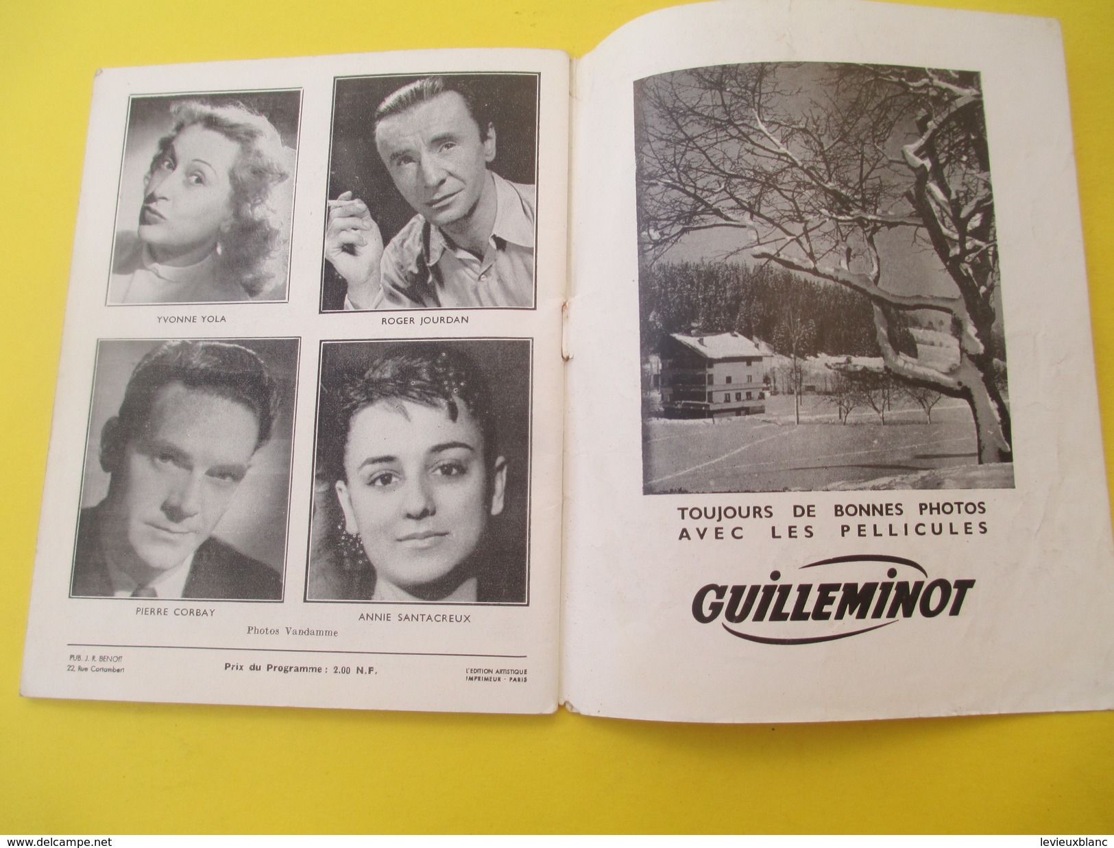 Programme/Théatre Municipal de la Gaité Lyrique/Trois valses/Opérette/Marchand-Willemetz-Straus/Paris /1952  PROG152