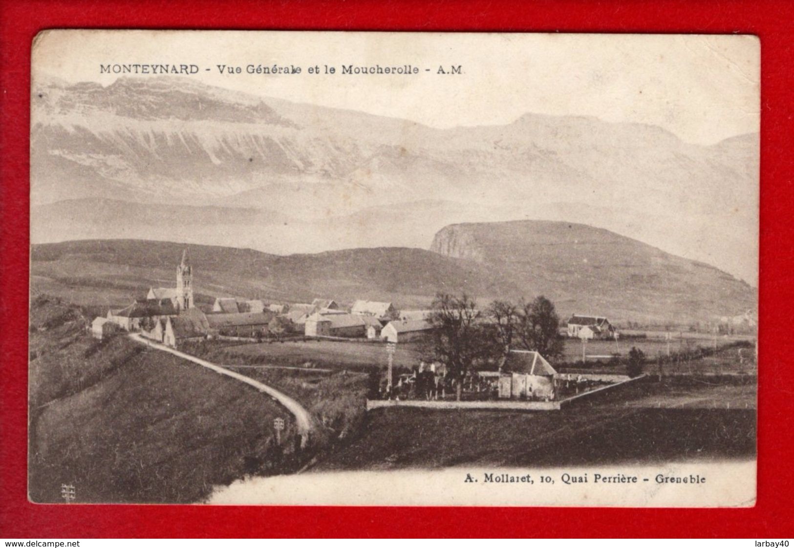 1 Cpa Carte Postale Ancienne - 38 - Monteynard Vue Generale - Autres & Non Classés