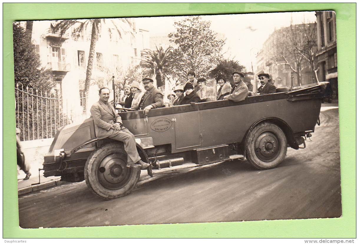 CARTE PHOTO - Transport F. RICOU GRENOBLE , Grand Garage Central - De Grenoble à NICE En Taxi Bus  -2 Scans - Autres & Non Classés