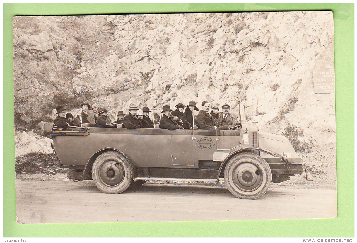 CARTE PHOTO - Transport F. RICOU GRENOBLE , Grand Garage Central - De Grenoble à NICE En Taxi Bus  -2 Scans - Sonstige & Ohne Zuordnung