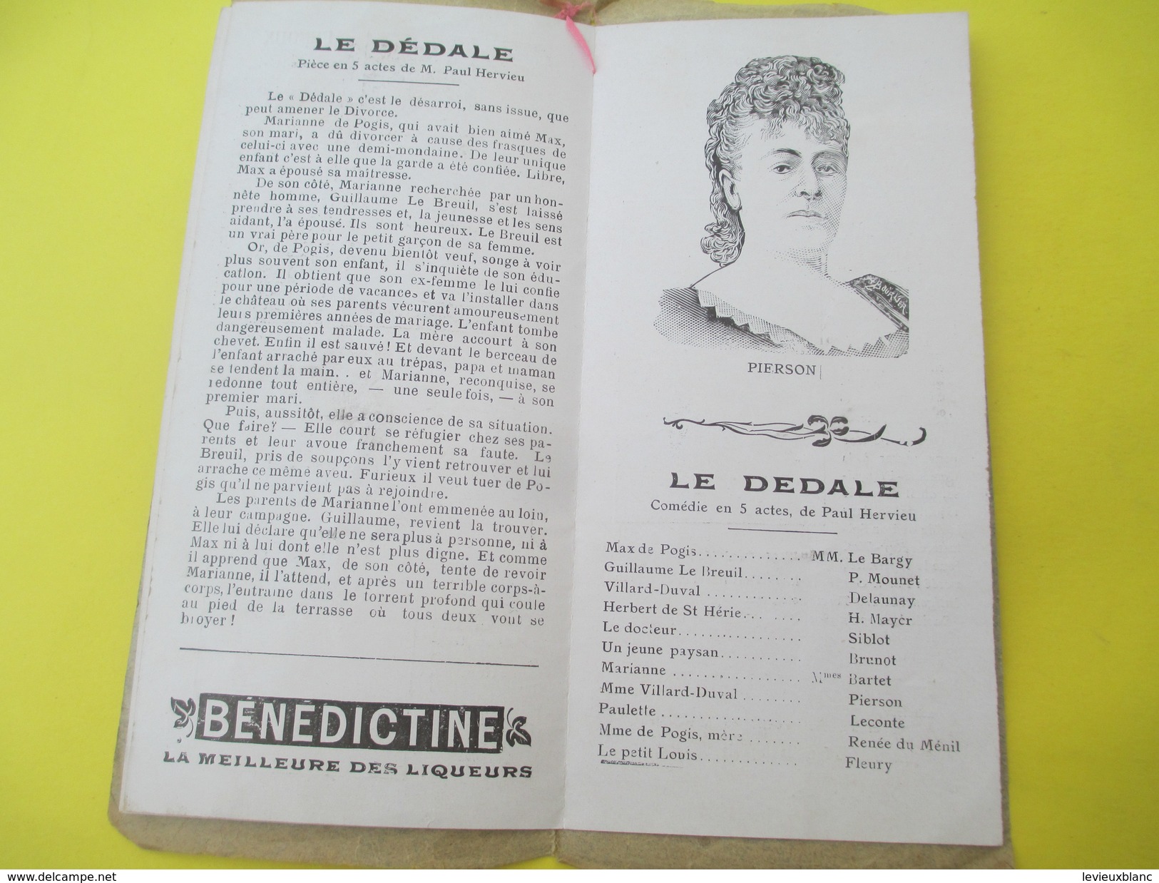 Programme/Comédie Française/ "Le Dédale"/Piéce En 5 Actes /Pierson-Fenoux-Delvaire-Mayer/Paris /Vers 1905     PROG151 - Programma's