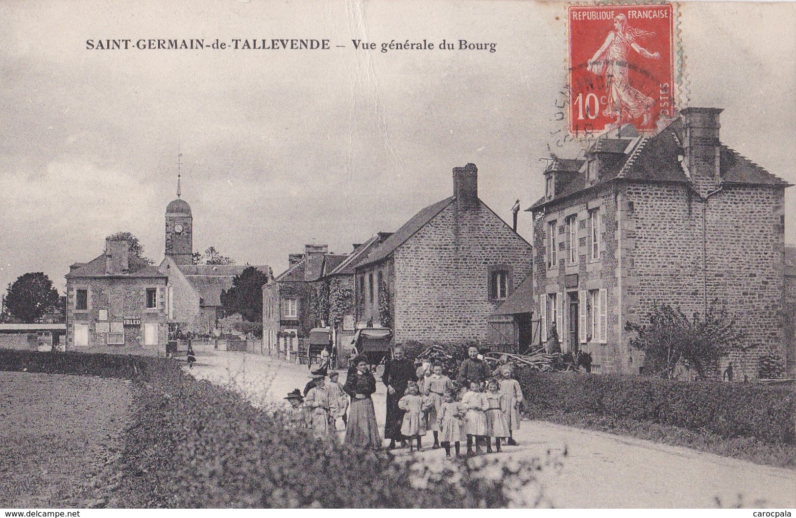 Carte 1910 ST GERMAIN DE TALLEVENDE / VUE GENERALE DU BOURG (très Animée) - Autres & Non Classés