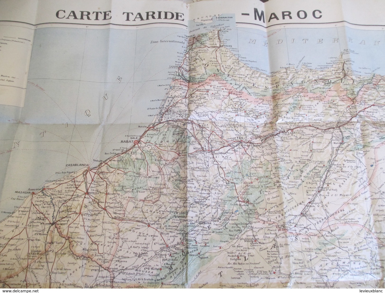 Carte Routière,   Ferroviaire  Et Hydrographique/ MAROC/Cartes TARIDE / Paris /Vers 1925     PGC143 - Cartes Routières