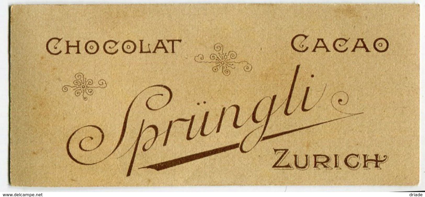 FIGURINA CHROMO CHOCOLAT CIOCCOLATO SPRUNGLI ZURICH SVIZZERA - Autres & Non Classés