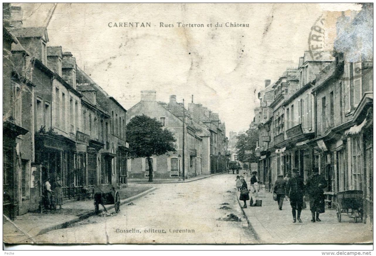 N°54059 -cpa Carentan -rues Torteron Et Du Château - - Carentan