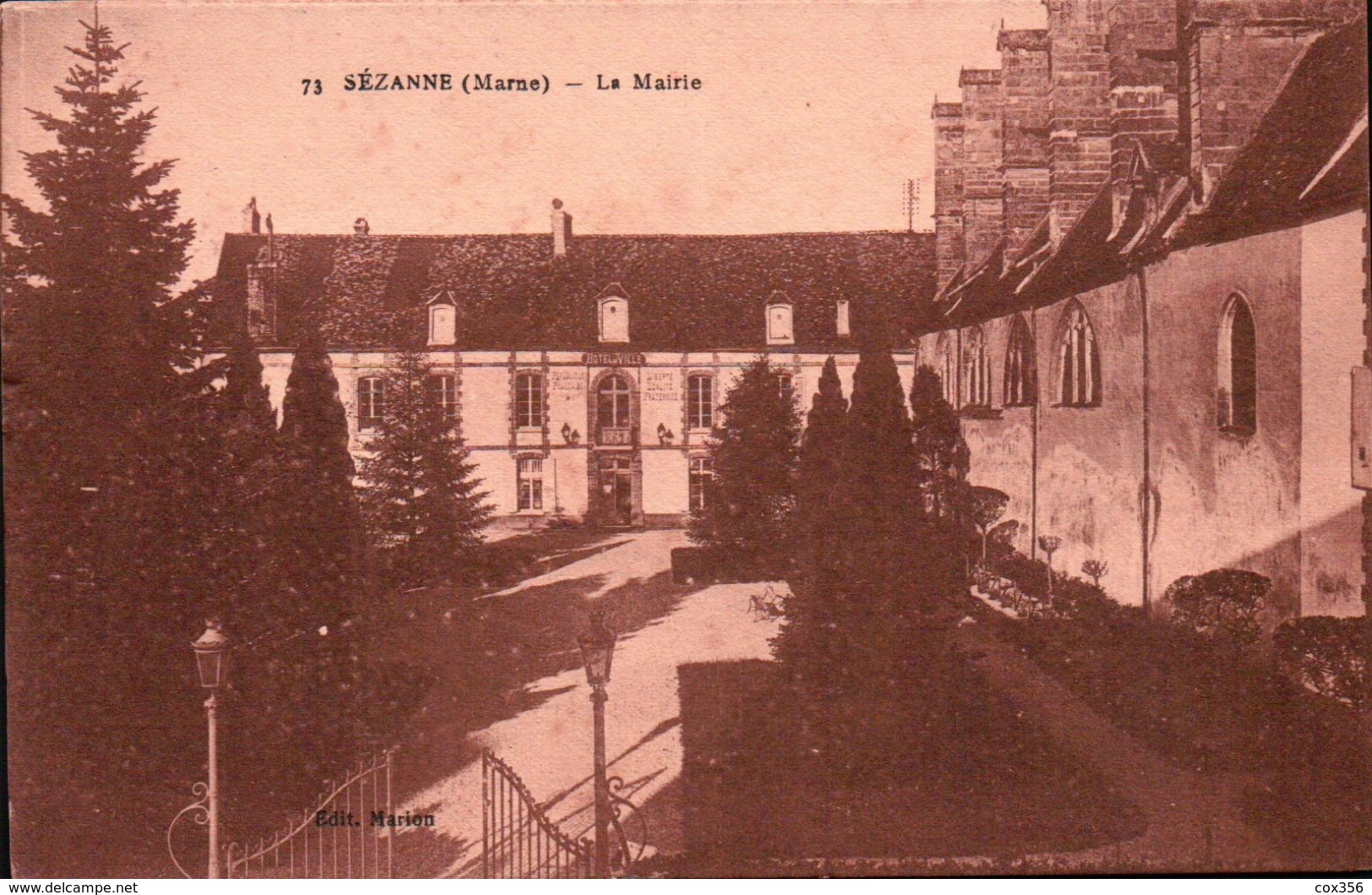 CPA 51 SEZANNE La Mairie  Correspondance MILITAIRE F.M - Sezanne