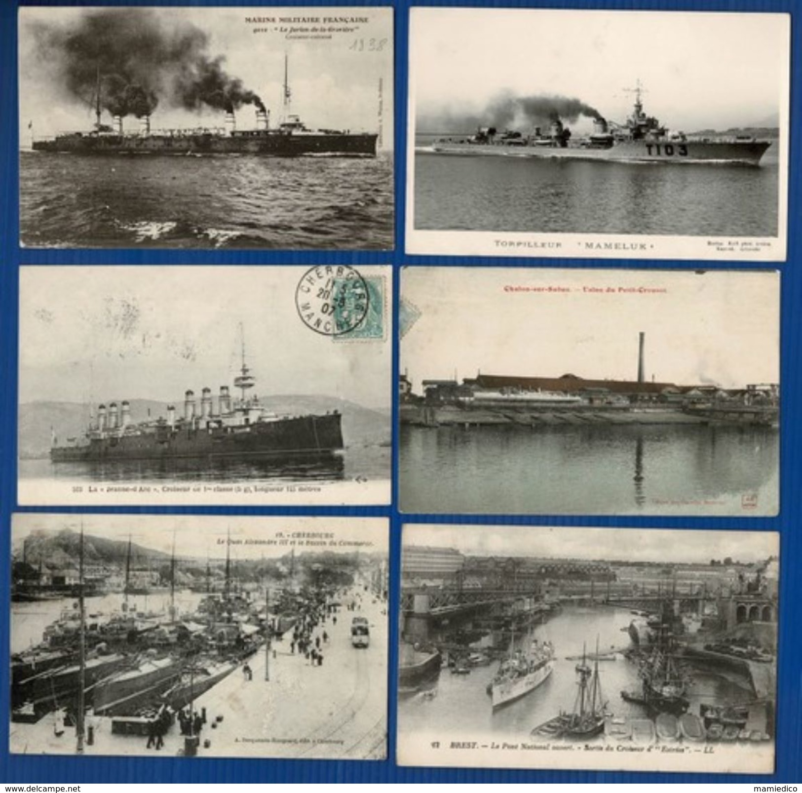 12 CP De Marine De Guerre ( BATEAUX Et ARSENAUX). Lot N°28 - 5 - 99 Postcards