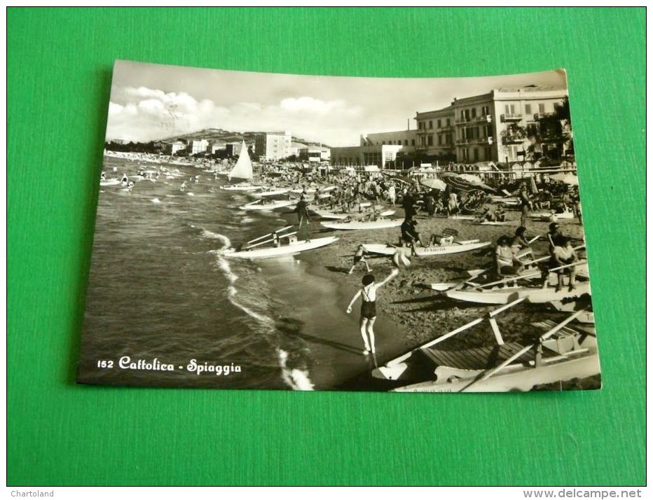 Cartolina Cattolica - Spiaggia 1958 - Rimini