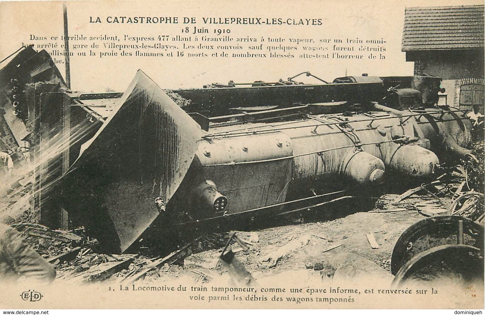 Lot De 6 CPA Catastrophe De Villepreux-les-Clayes Accident De Train En Gare 18 Juin 1910 - 5 - 99 Postales