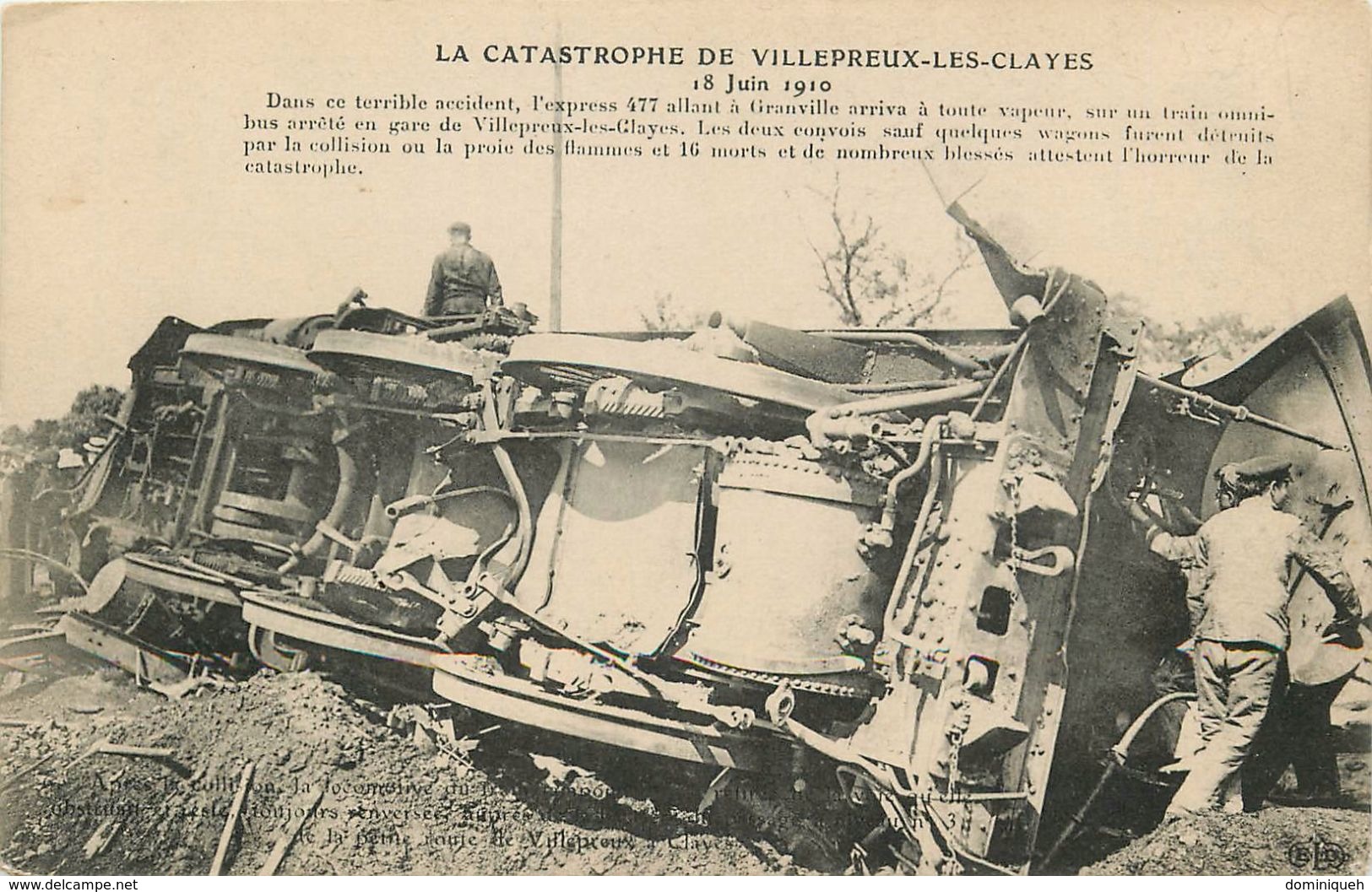 Lot De 6 CPA Catastrophe De Villepreux-les-Clayes Accident De Train En Gare 18 Juin 1910 - 5 - 99 Postales