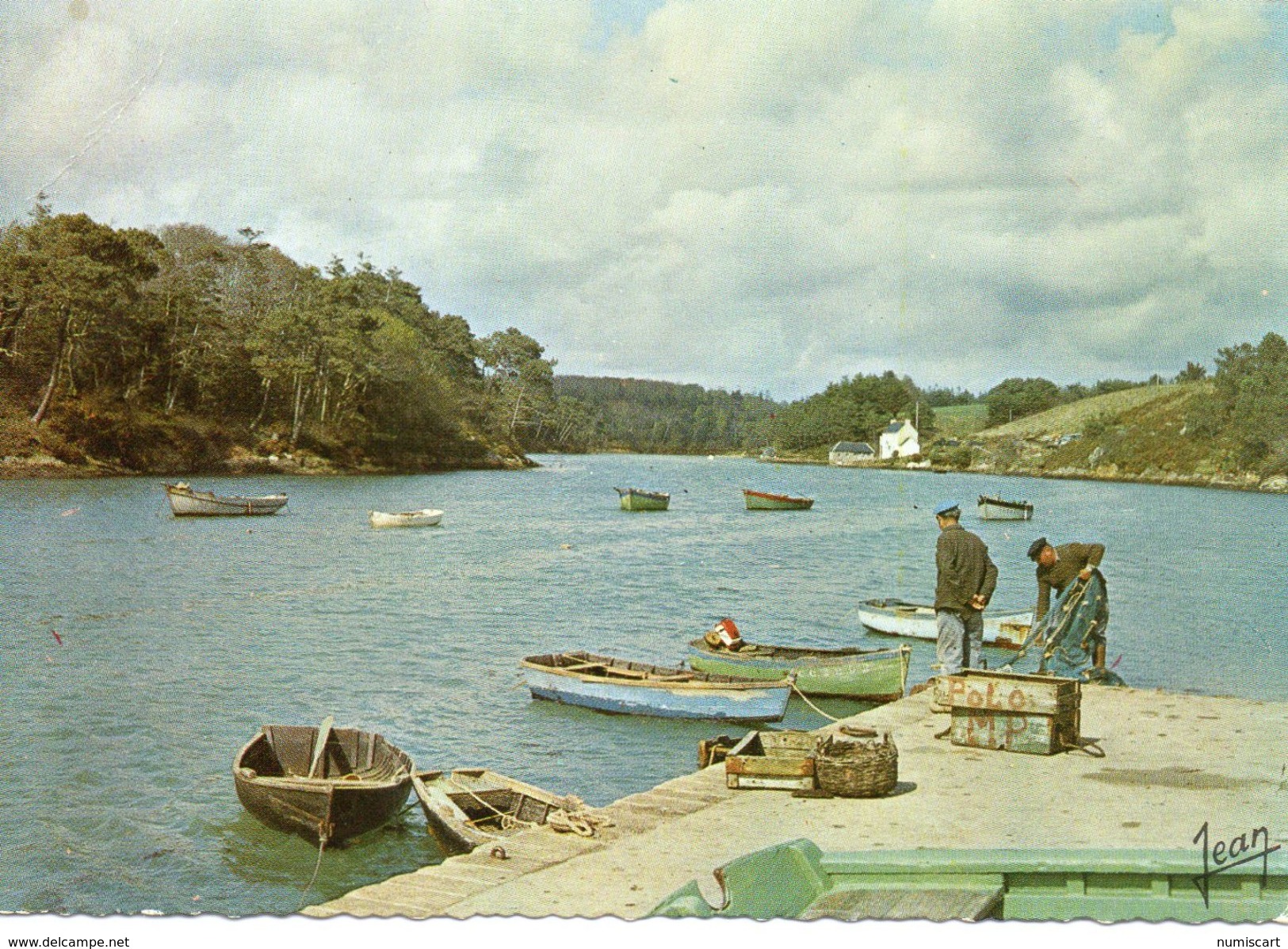 Merrien-en-Moëlan-sur-Mer Animée Le Port Barques Filet De Pêche Pêcheur - Autres & Non Classés